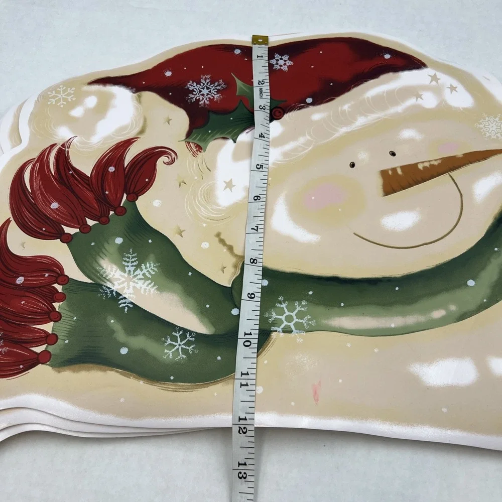 Vinyl‎ Snowman Placemats, Franco, Set of 6, Christmas,  Vintage